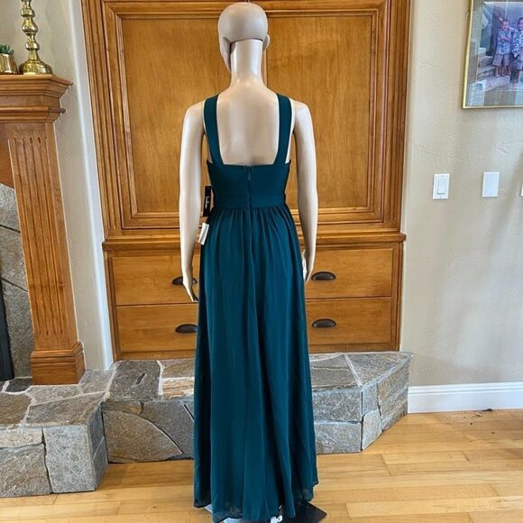 Lulu's Air of Romance Forrest Green  Maxi Dress Size Extra Small NWT - Picture 5 of 16